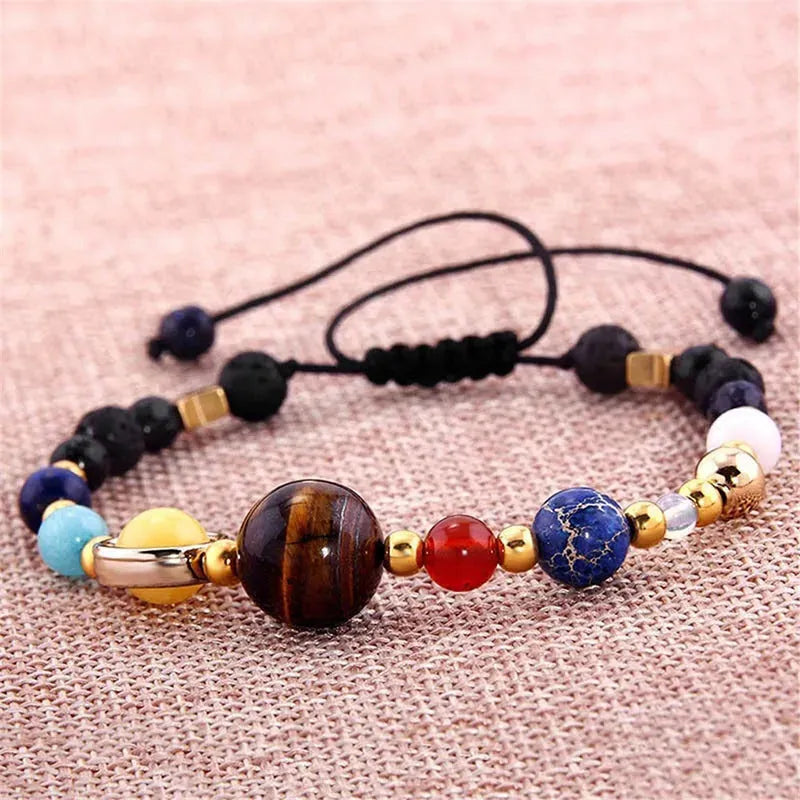Eight Planets Alloy Bracelet, Natural Stone Bead Bracelet Women Solar System Bracelet Universe Galaxy The Eight Planets Guardian Star Natural Stone Beads Bracelet Bangle Gifts For Girls - Bellarte Enchanté Eight Planets Alloy Bracelet, Natural Stone Bead Bracelet Women Solar System Bracelet Universe Galaxy The Eight Planets Guardian Star Natural Stone Beads Bracelet Bangle Gifts For Girls